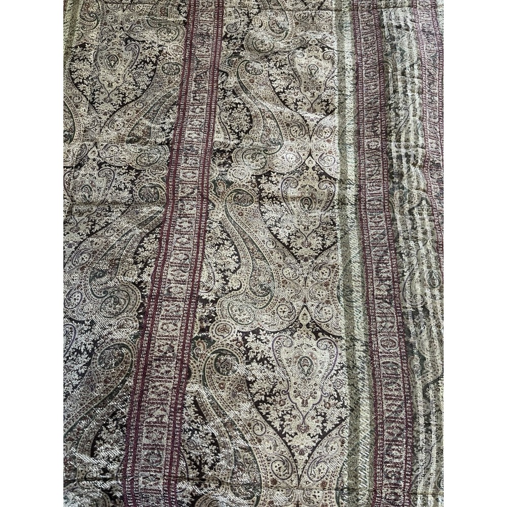 Croscill Tangier Pillow Shams King Damask Stripe Bronze Burgundy Rich Set Of 2 - Picture 2 of 12